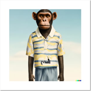 Monkey with Human Clothing Design Funky and colorful Posters and Art